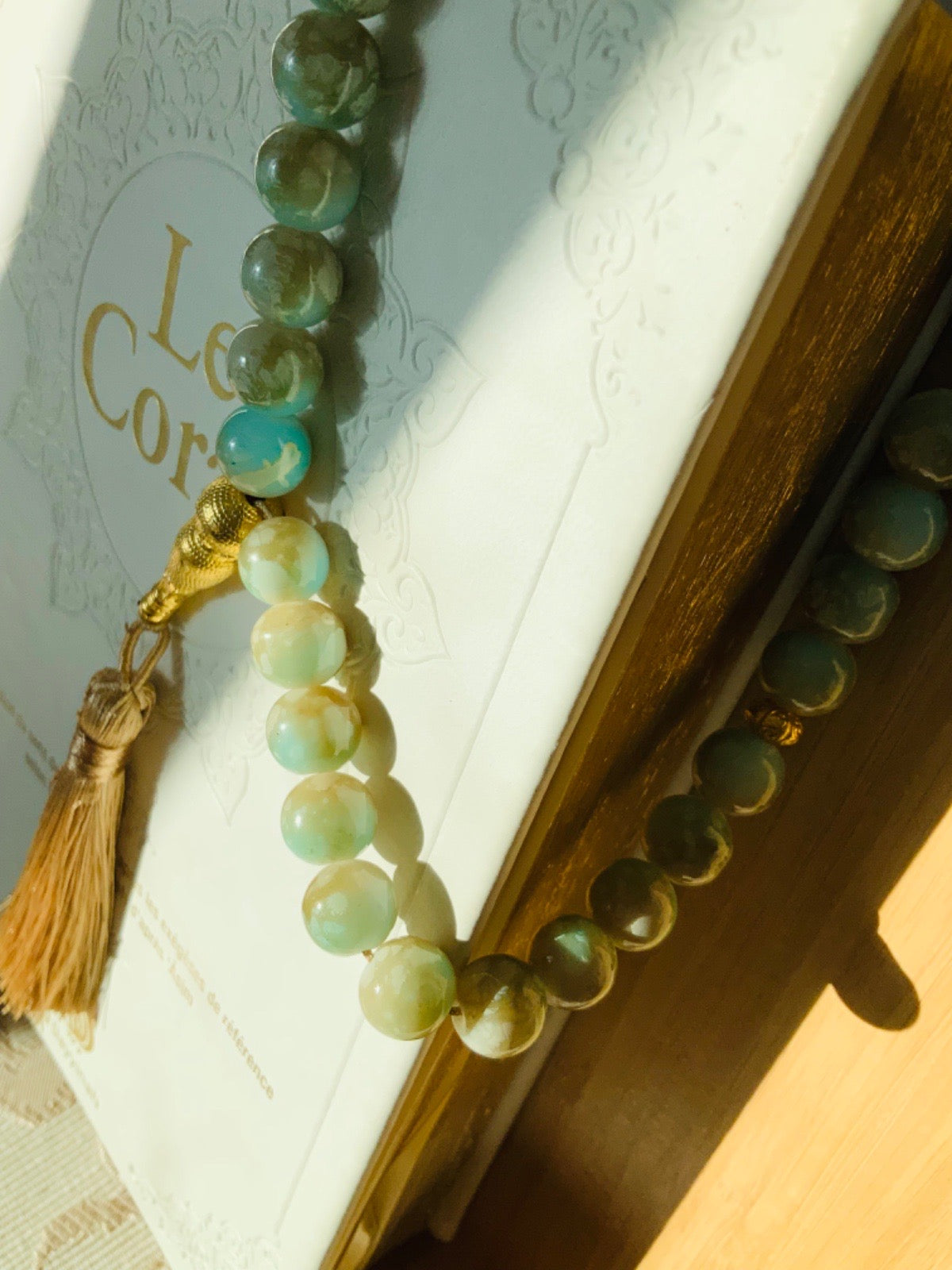 Tasbih turquoise gris