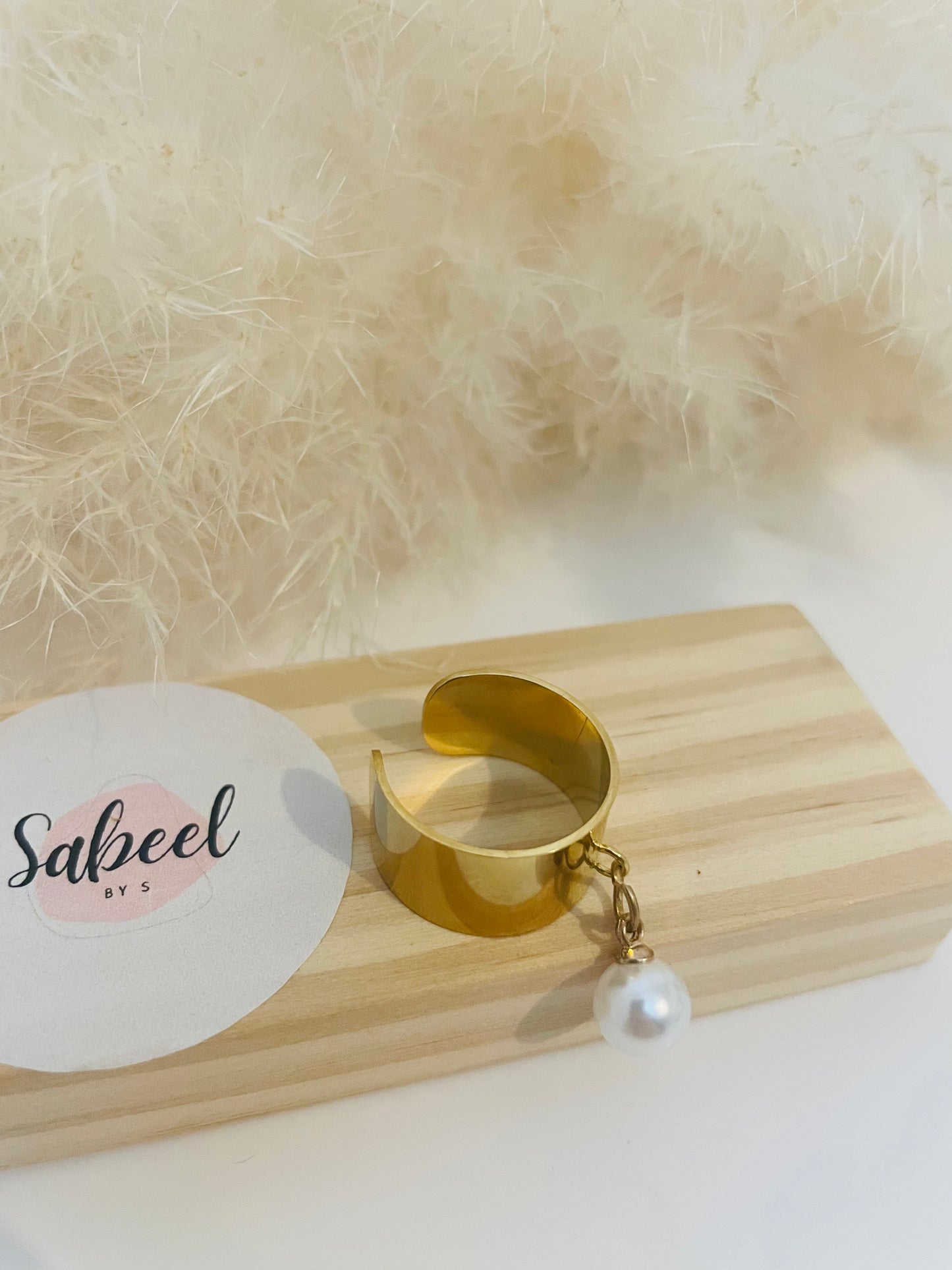 Bague breloque perle