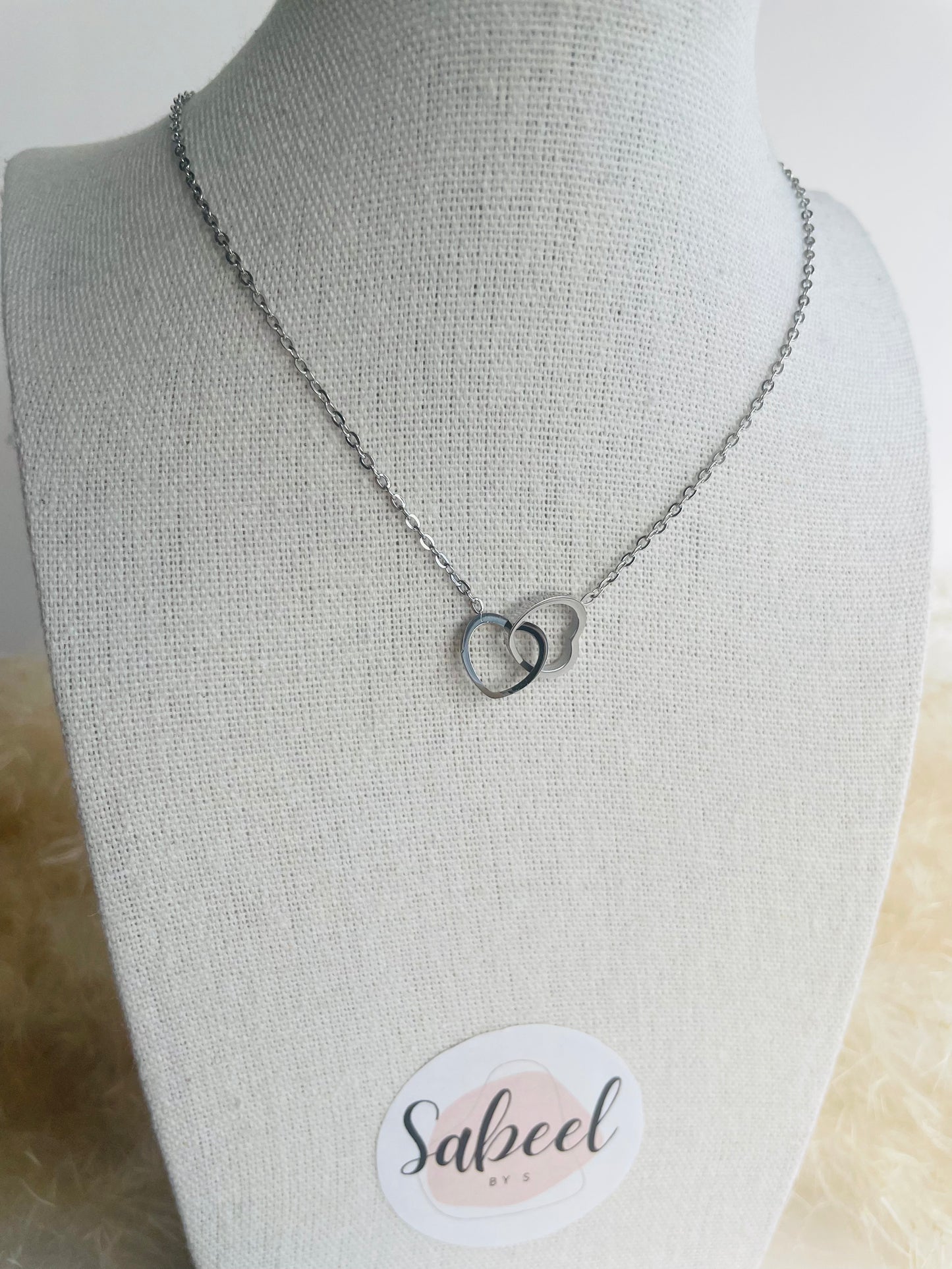 Collier double coeur