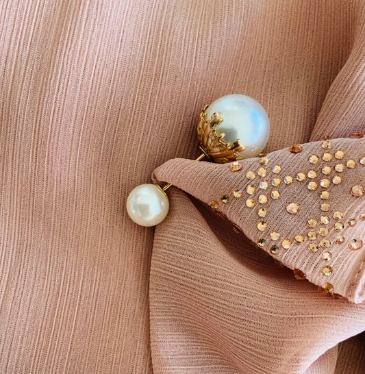 Broche en double perle