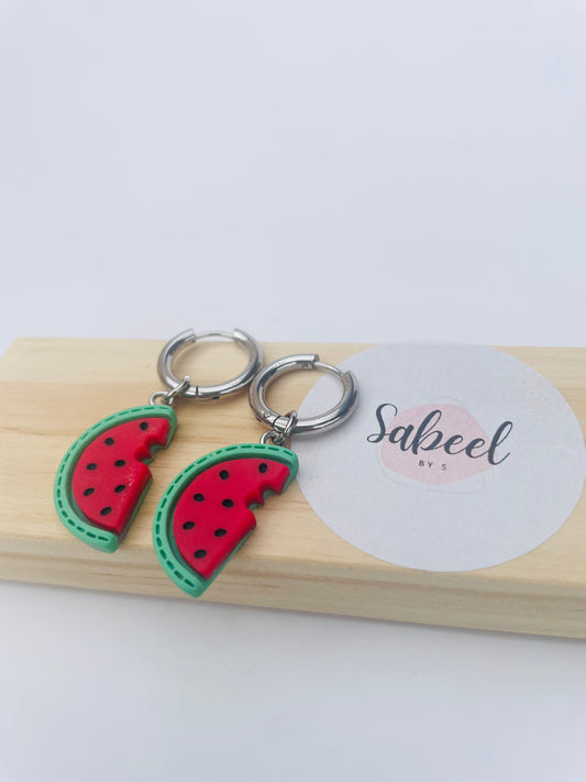 Boucles d'oreilles Watermelon Silver