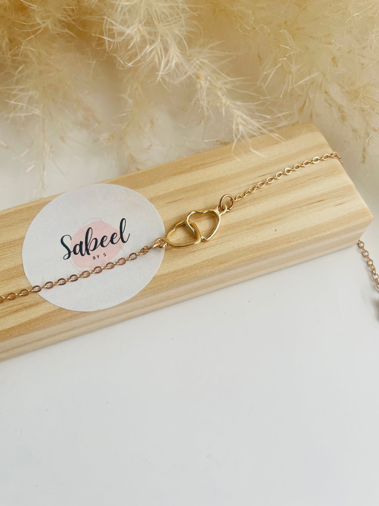 Bracelet de cheville Double coeurs