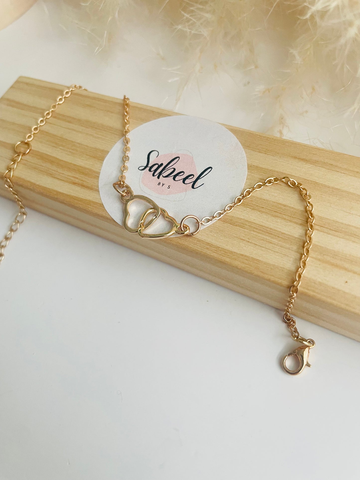 Bracelet de cheville Double coeurs