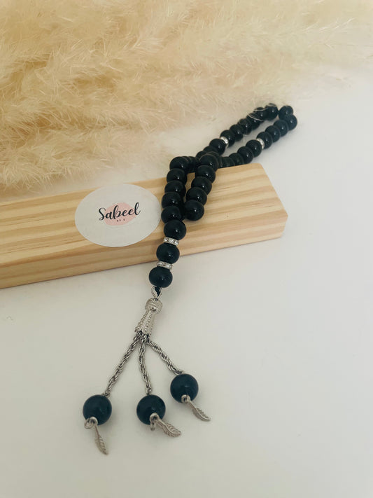 Tasbih Noir et zircon