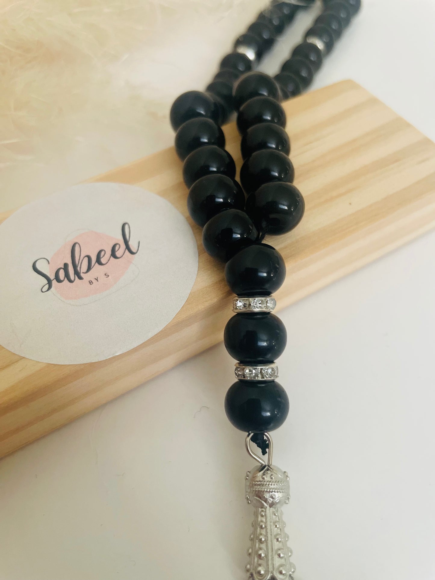 Tasbih Noir et zircon