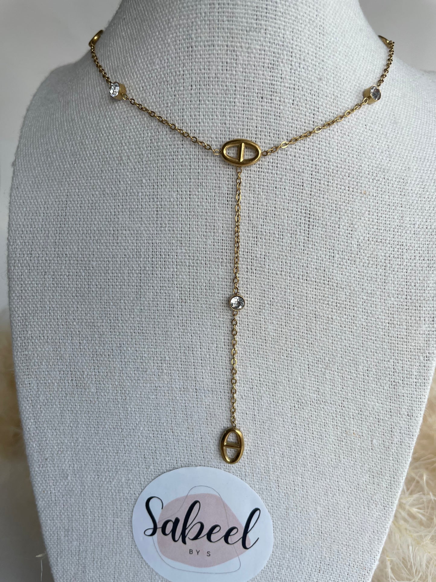 Collier Y Maille Marine Doré