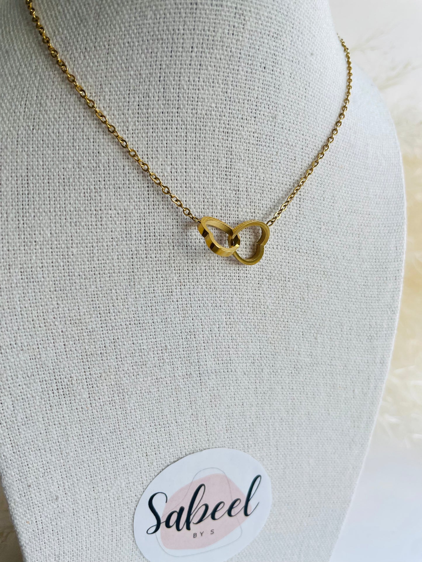 Collier double coeur