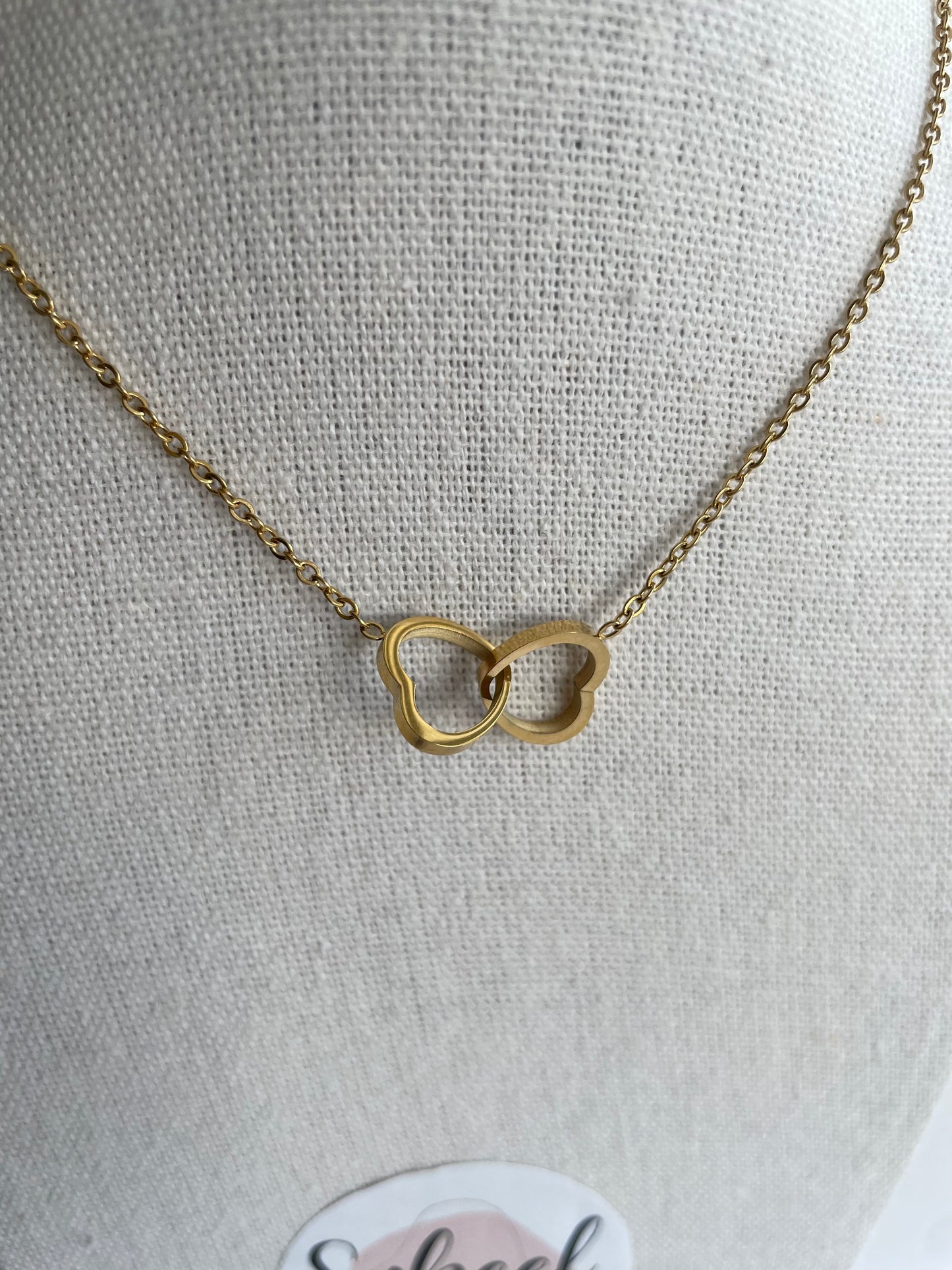 Collier double coeur