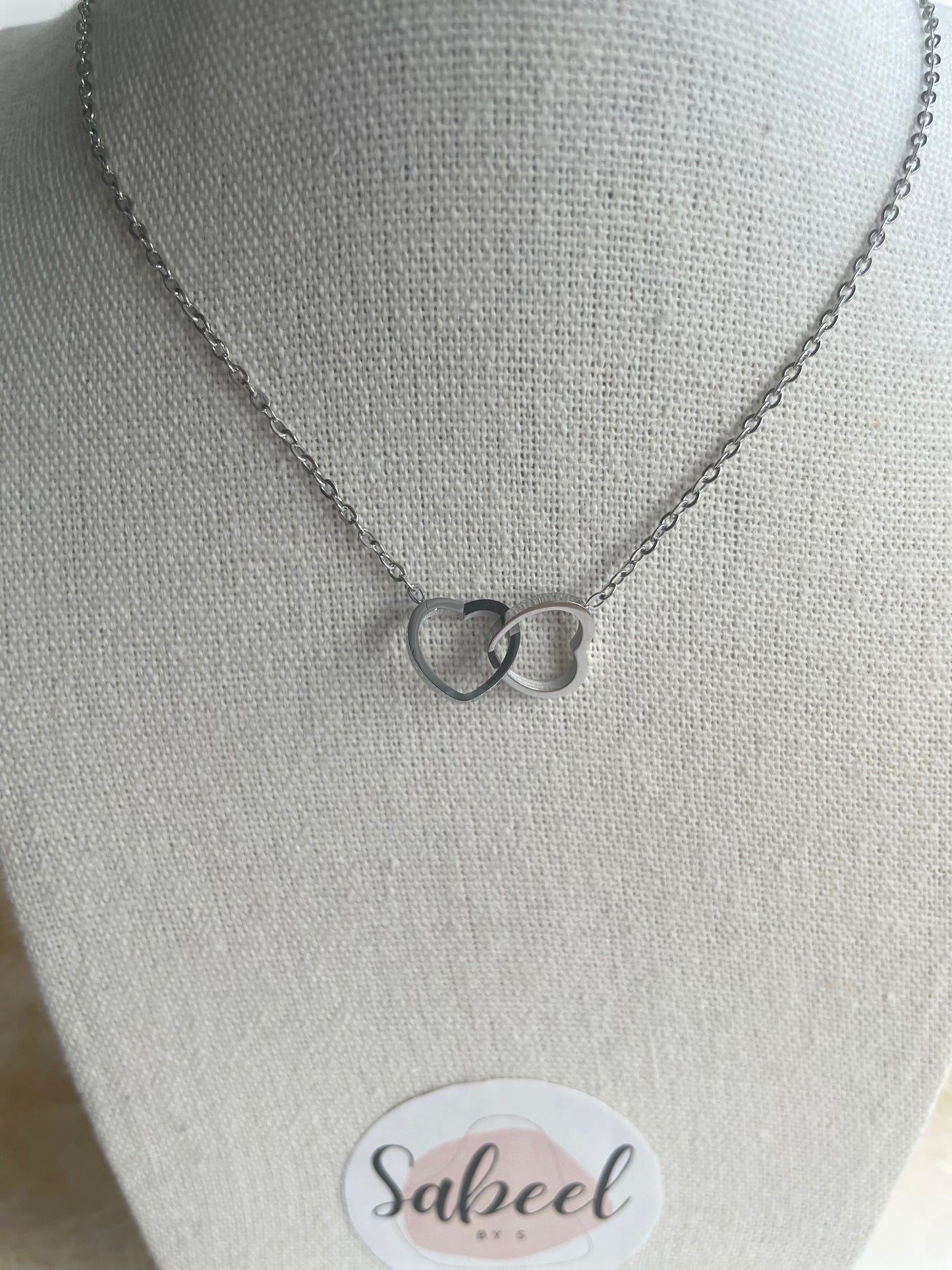 Collier double coeur