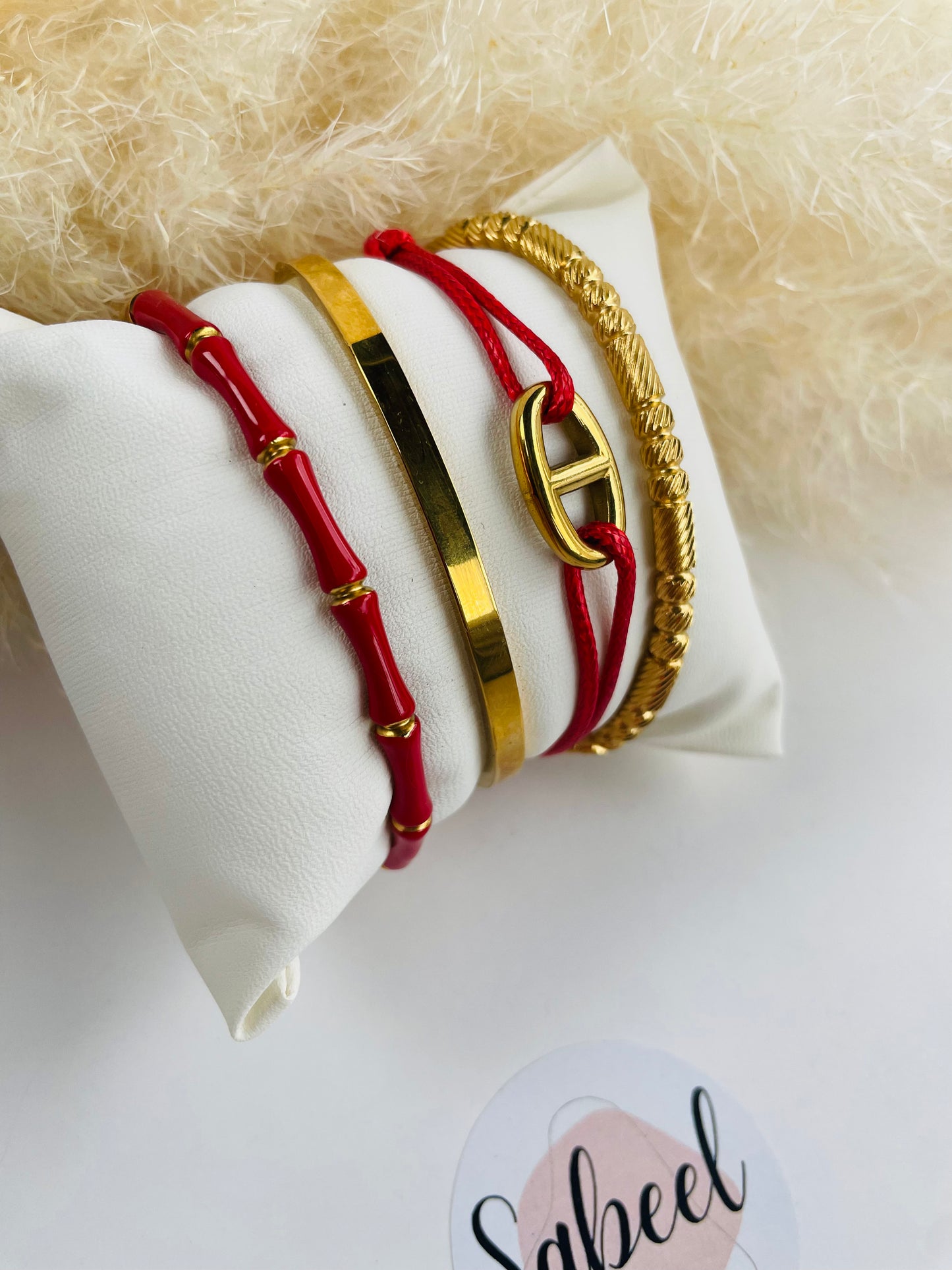 Bracelet Corde Maille Marine Dorée