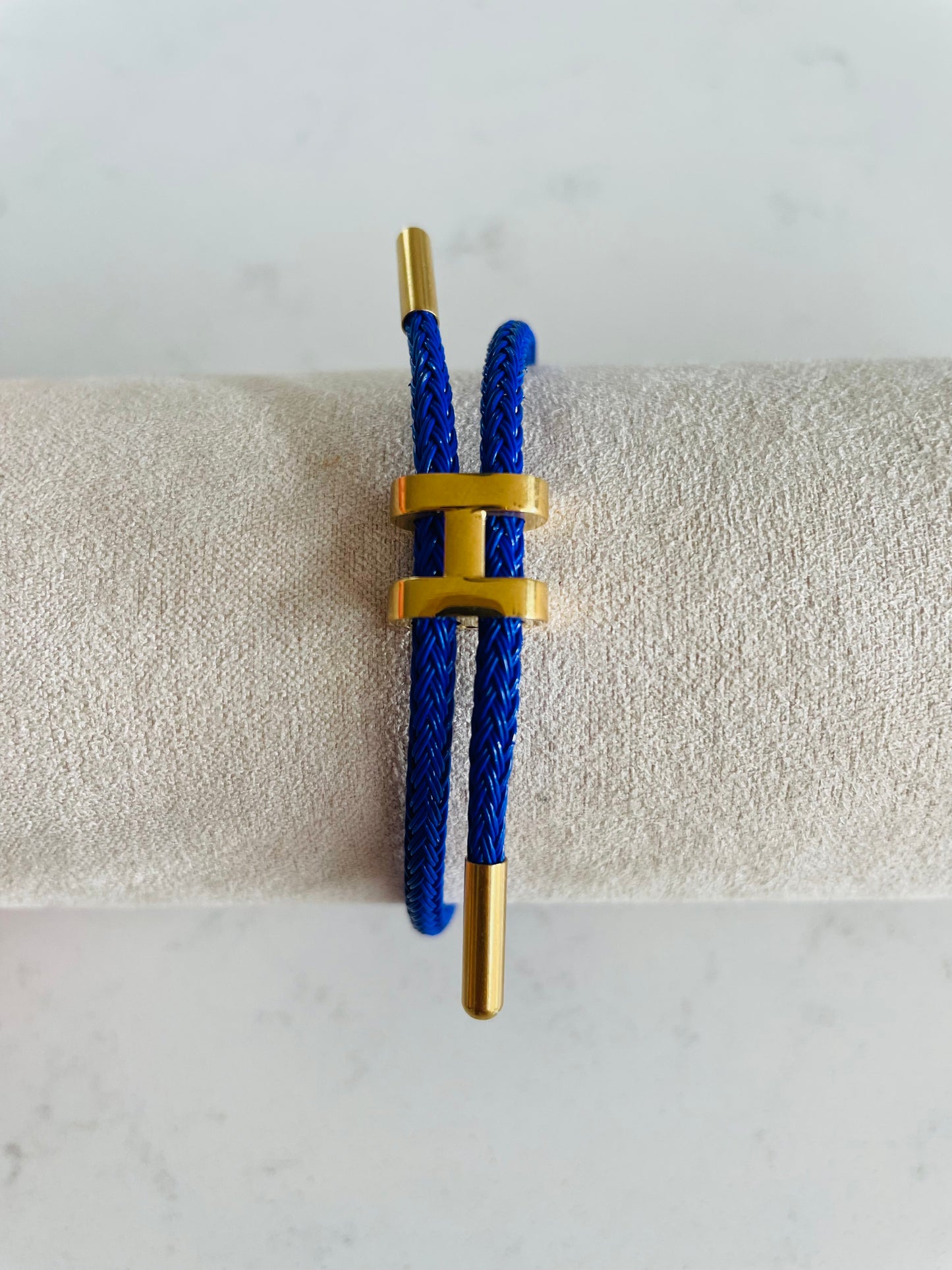 Bracelet Cordon H Doré Réglable