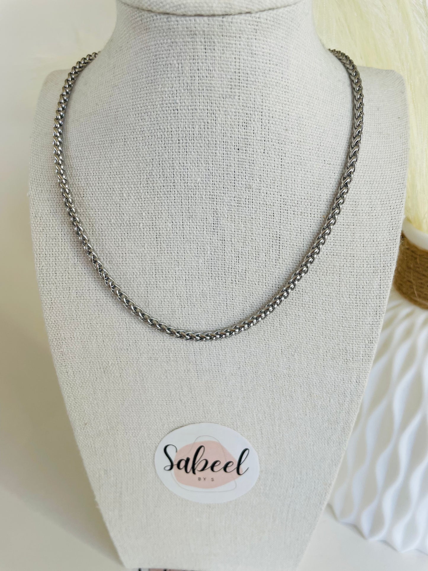 Collier maille tressée