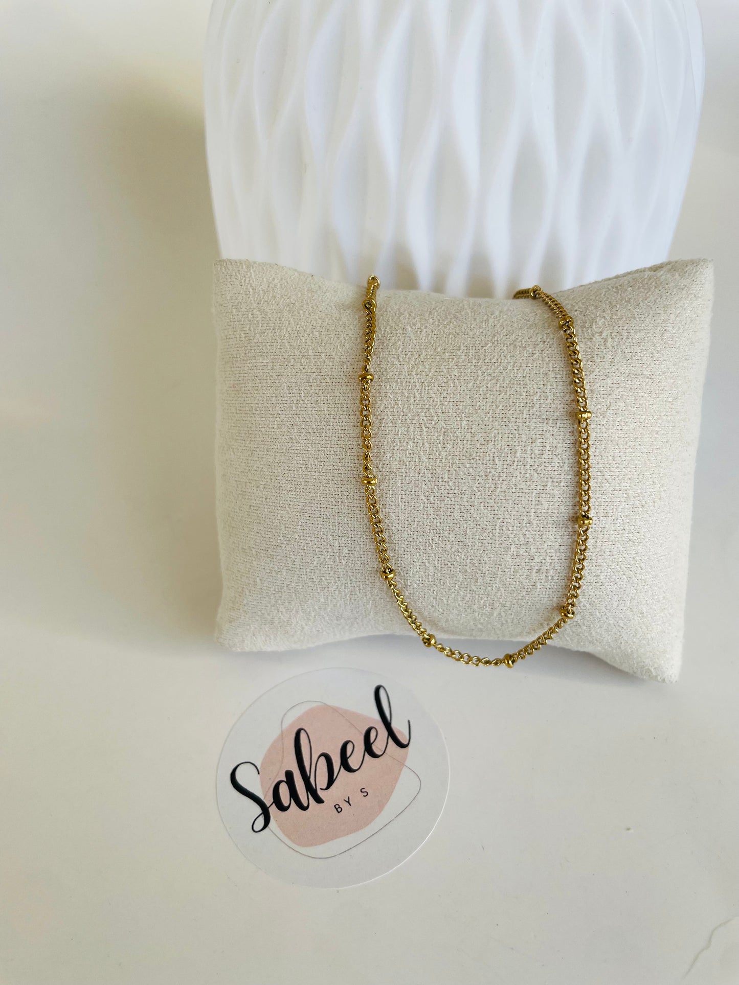 Collier chaîne perlée